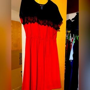 Torrid size 3 black lace and red dress